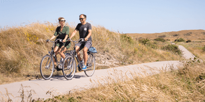 Spring op de fiets