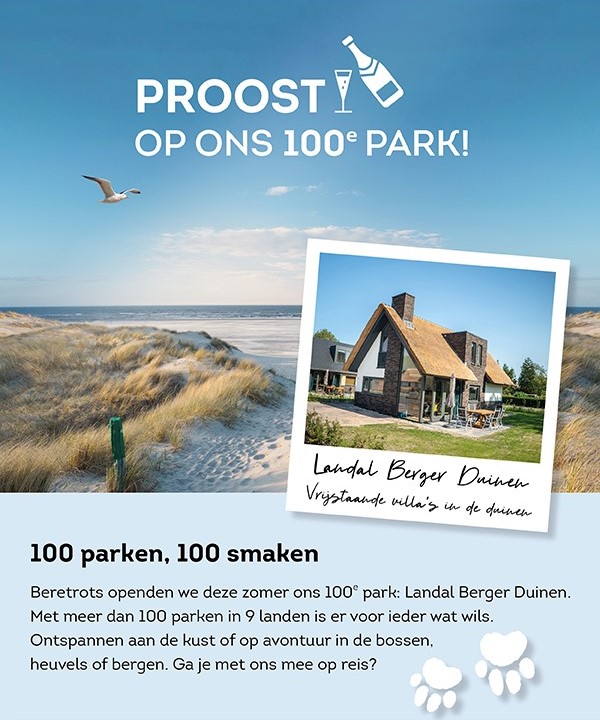Deze zomer openden we ons 100e park. Met meer dan 100 parken in 9 landen is er voor ieder wat wils.